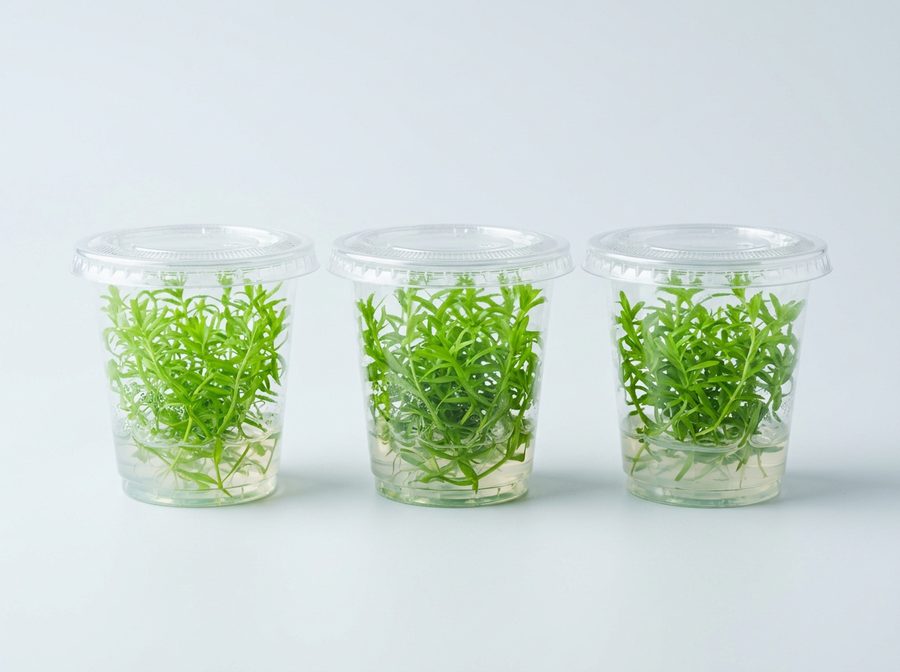 Gobelets de plantes d'aquarium en culture in vitro
